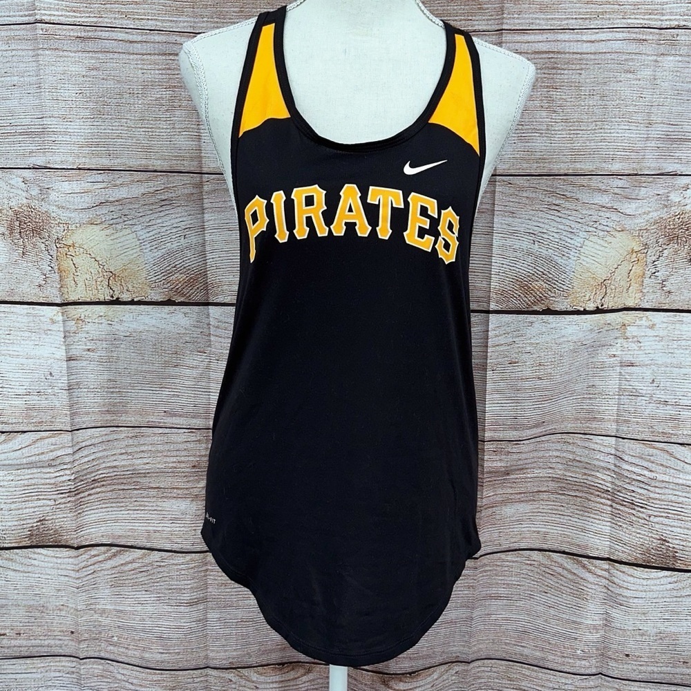 Nike Black and Yellow Pirates Sports Tank